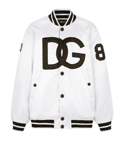 Shop Dolce & Gabbana Satin Dg Blouson Jacket In Multi