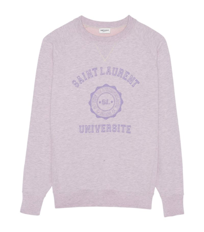Shop Saint Laurent Université Logo Oversized Sweatshirt In Purple