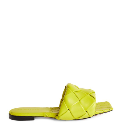 Shop Bottega Veneta Quilted Leather Lido Flat Sandals In Yellow