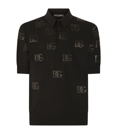 Shop Dolce & Gabbana Wool-blend Logo Polo Shirt In Multi