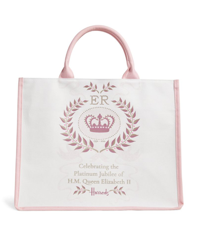 Shop Harrods Large Queen's Platinum Jubilee Shopper Bag In Pink