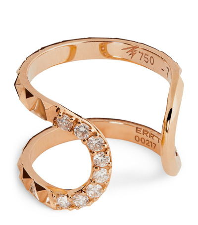 Shop Alessa Rose Gold And Diamond Eruption Large Connect Ring