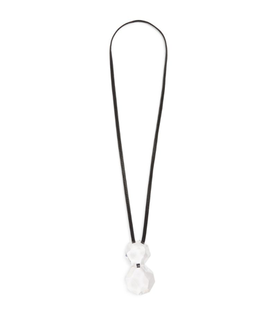 Shop Eskandar X Monies Leather And Acrylic Two-part Spherical Necklace In Clear
