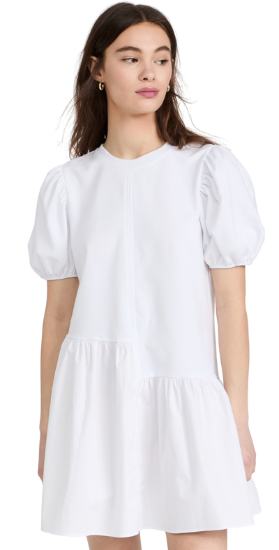 Shop English Factory Knit Woven Mixed Dress White