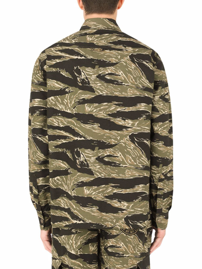 Shop Dolce & Gabbana Camicia Camouflage In Green