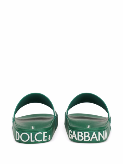 Shop Dolce & Gabbana Ciabatte Con Logo Dg In Green