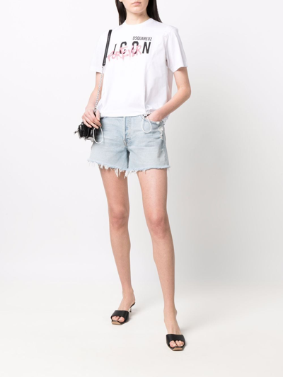 Shop Dsquared2 T-shirt Icon 4ever In White