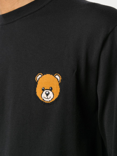 Shop Moschino Pullover Teddy Bear In Black
