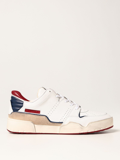 Shop Isabel Marant Emree  Sneakers In Leather In Blau