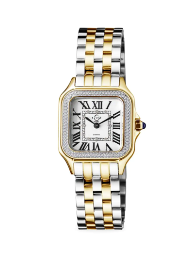 Gv2 Women's Milan 27.5mm Two Tone Stainless Steel Bracelet Watch In Sapphire