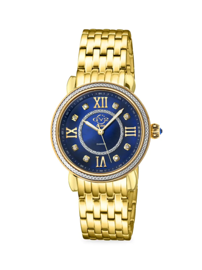Gv2 Women's Marsala 37mm Stainless Steel, Mother-of-pearl & Diamond Bracelet Watch In Sapphire