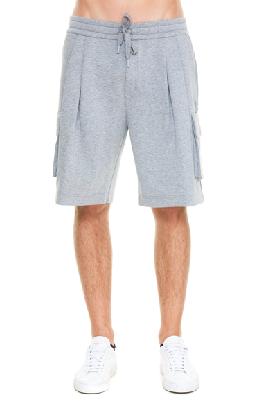 Shop Dolce & Gabbana Dg Logo Cargo Jogging Shorts In Grey