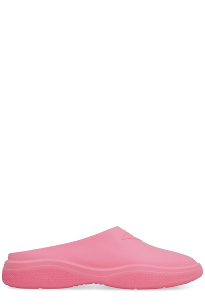 Shop Prada Logo Detailed Round In Pink