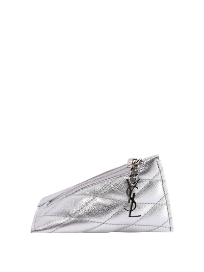 Shop Saint Laurent Berlingo Bag Charm In Silver
