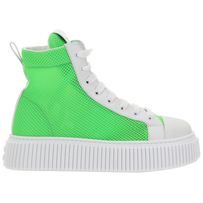 Shop Miu Miu Women's Shoes High Top Trainers Sneakers In Green