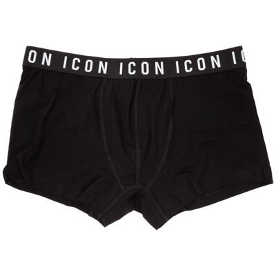 Shop Dsquared2 Men's Underwear Boxer Shorts Be Icon In Black