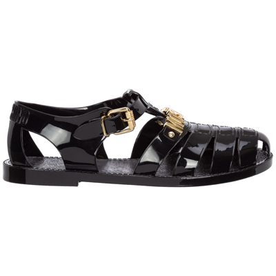 Shop Moschino Men's Sandals   Jelly In Black