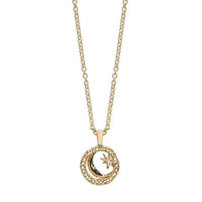 Shop Azlee Cosmic Petite Coin Necklace In Yellow Gold,white Diamonds