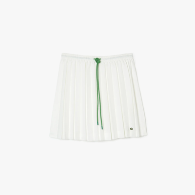 Shop Lacoste Live Lacoste Women's Live Heritage Short Pleated Drawstring Skirt - 36 In White