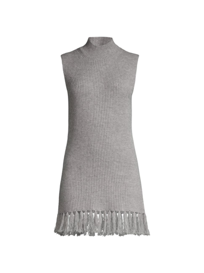 Shop Milly Wool-cashmere Blend Shell In Heather Grey