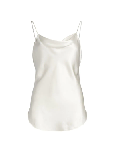 Shop Cinq À Sept Women's Marta Rhinestone Silk Cami In Ivory