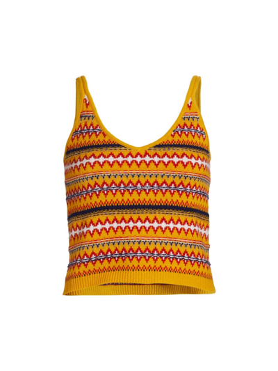Shop Rag & Bone Women's Willow Fair Isle Merino Wool Cami In Yellow