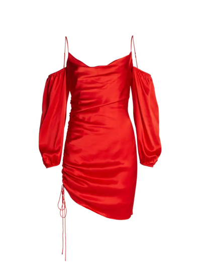 Shop Cinq À Sept Women's Marsey Silk Minidress In Maraschino Cherry