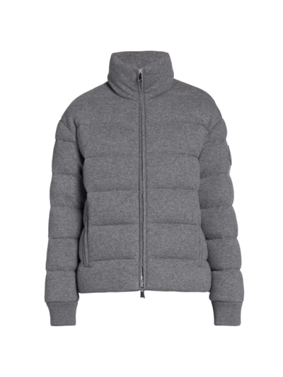 Shop Moncler Women's Cayeux Quilted Cashmere Puffer In Grey Cashmere