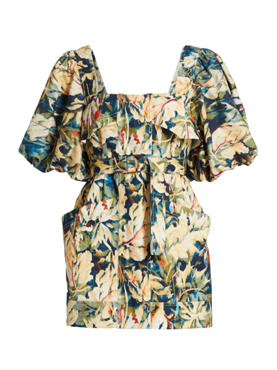 Shop Acler Women's Lovell Puff Sleeve Minidress In Moody Floral