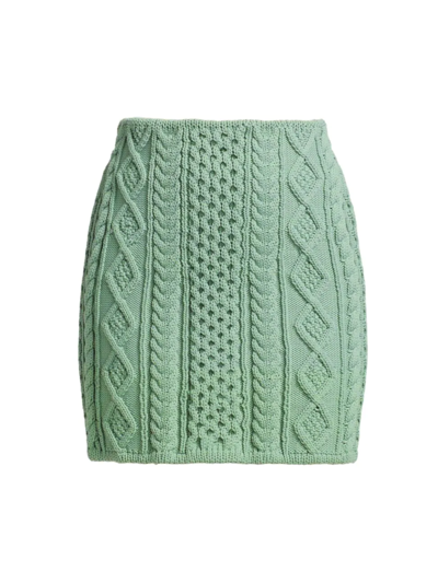 Shop Aknvas Women's Tiffany Cable-knit Miniskirt In Slate Green