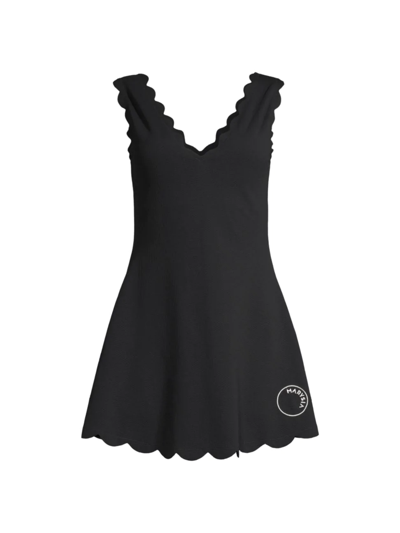 Shop Marysia Women's Venus V-neckline Minidress In Black