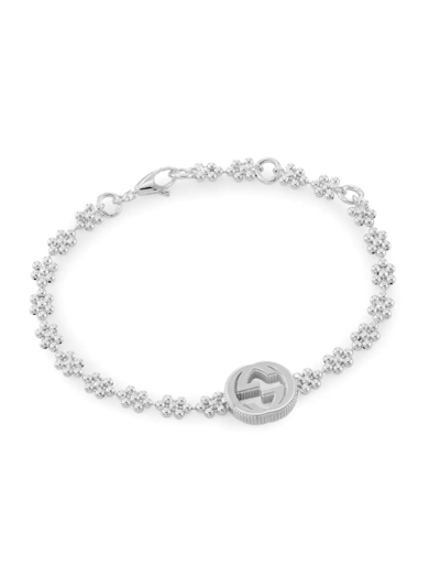 Shop Gucci Women's Sterling Silver Interlocking-g Bracelet