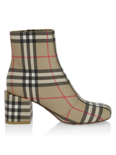 Shop Burberry Armdale Vintage Check Ankle Boots In Archive Beige Chk