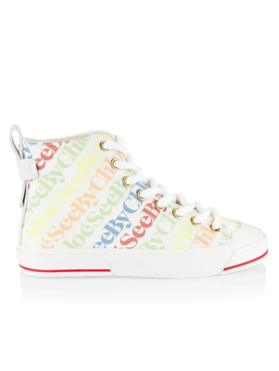 Shop See By Chloé Women's Pc Logo High-top Sneakers In Neutral