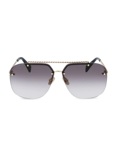Shop Lanvin Women's Babe 64mm Aviator Sunglasses In Grey