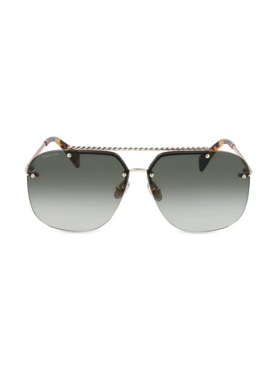 Shop Lanvin Women's Babe 64mm Aviator Sunglasses In Green