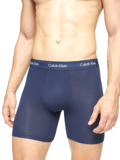Shop Calvin Klein Men's Ultra-soft Modern Boxer Brief In Blue Shadow