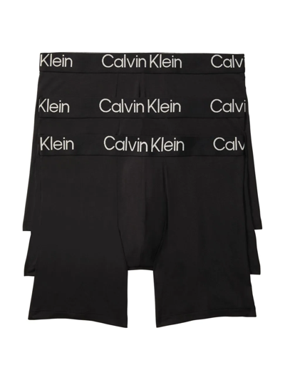 Shop Calvin Klein Men's Ultra-soft Modern 3-piece Boxer Brief Set In Black