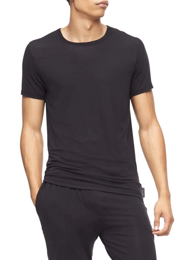 Shop Calvin Klein Men's Ultra-soft Modern Lounge Crewneck T-shirt In Black