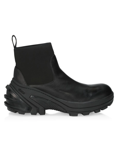 Shop Alyx Leather Slip-on Mid Boots In Black
