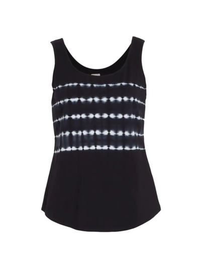 Shop Nic + Zoe Shibori Shirttail Tank In Black Multi