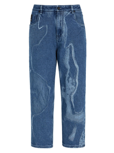 Shop Fendi Men's Moonlight Five-pocket Jeans In Indaco