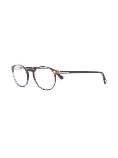 Tom Ford Round Glasses In Brown