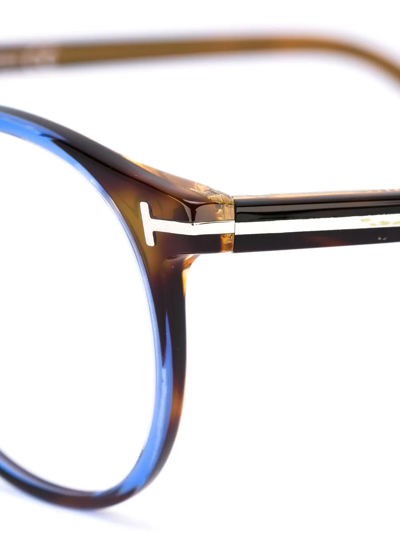Tom Ford Round Glasses In Brown
