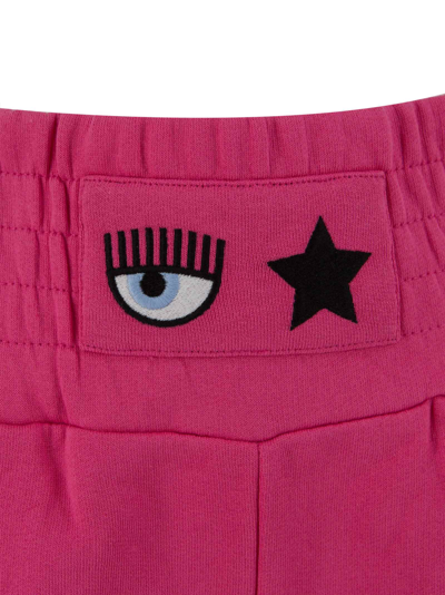 Shop Chiara Ferragni Eye Star Logo-patch Shorts In Fandango