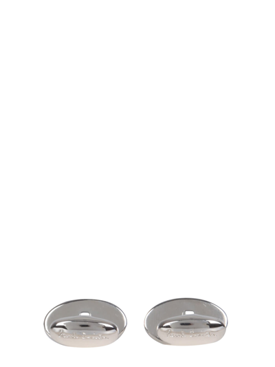 Shop Paul Smith Oval Cufflinks With Logo In Multicolor