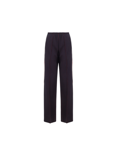 Shop Palm Angels Loose Track Pants In Navy Blue