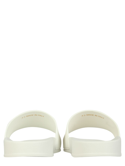 Dsquared2 Logo-print Open-toe Slides In Bianco