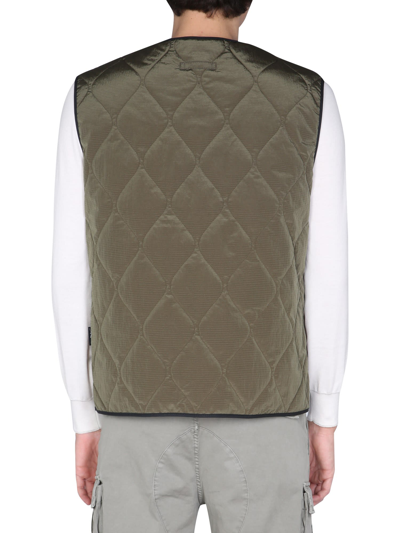 Shop Mackintosh Quilted Gilet Jacket In Verde