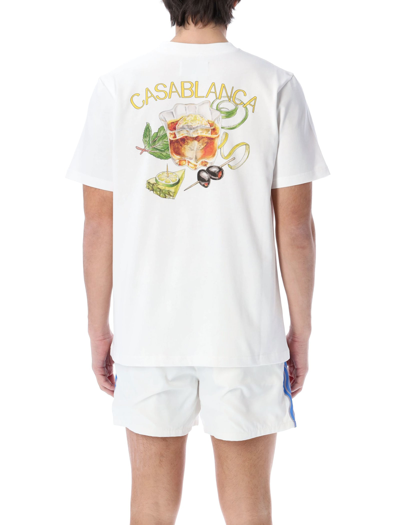 Shop Casablanca Casa Club Printed T-shirt In White Casa Club